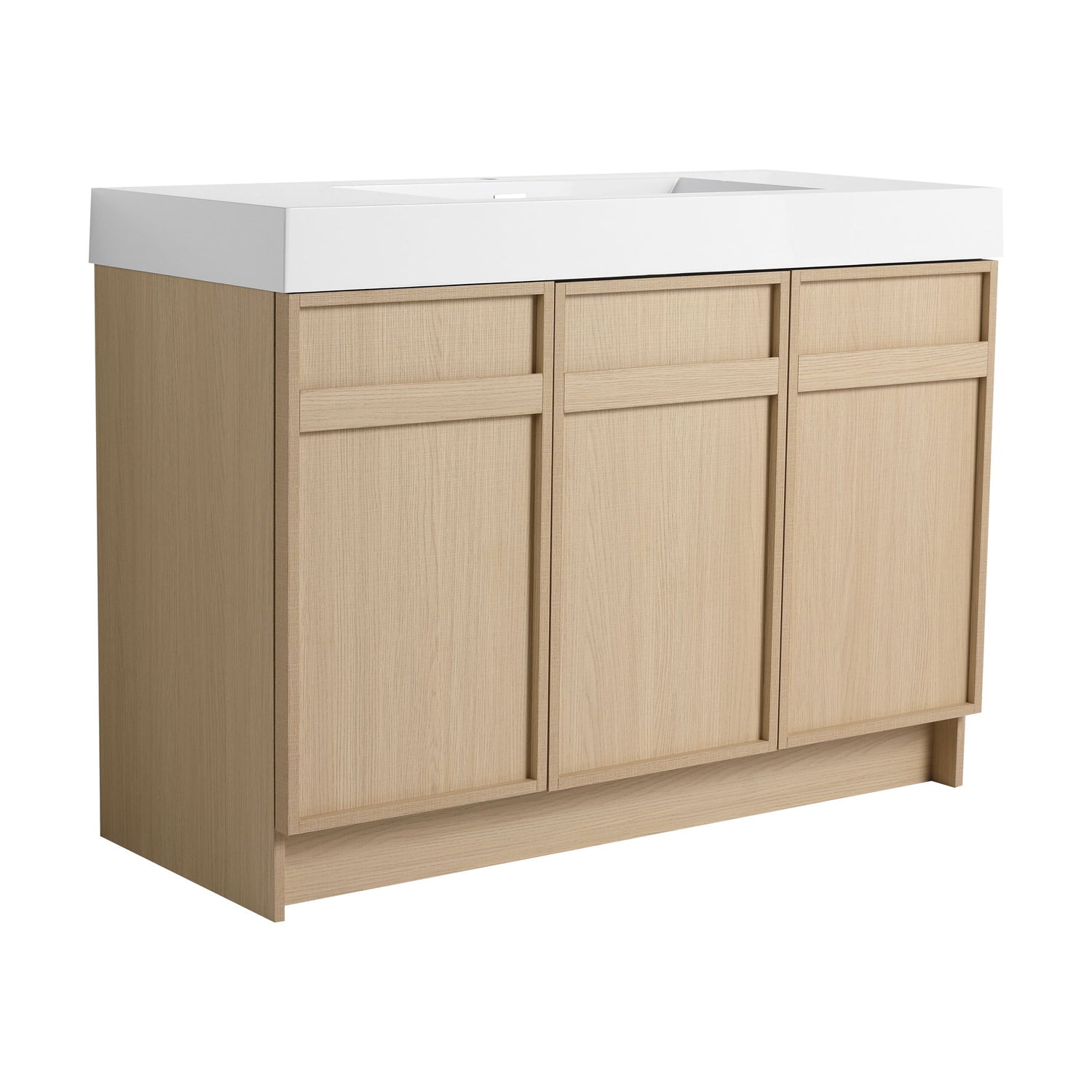 Freestanding Bathroom Vanity With Resin Sink &amp; Soft Close Cabinet Doors