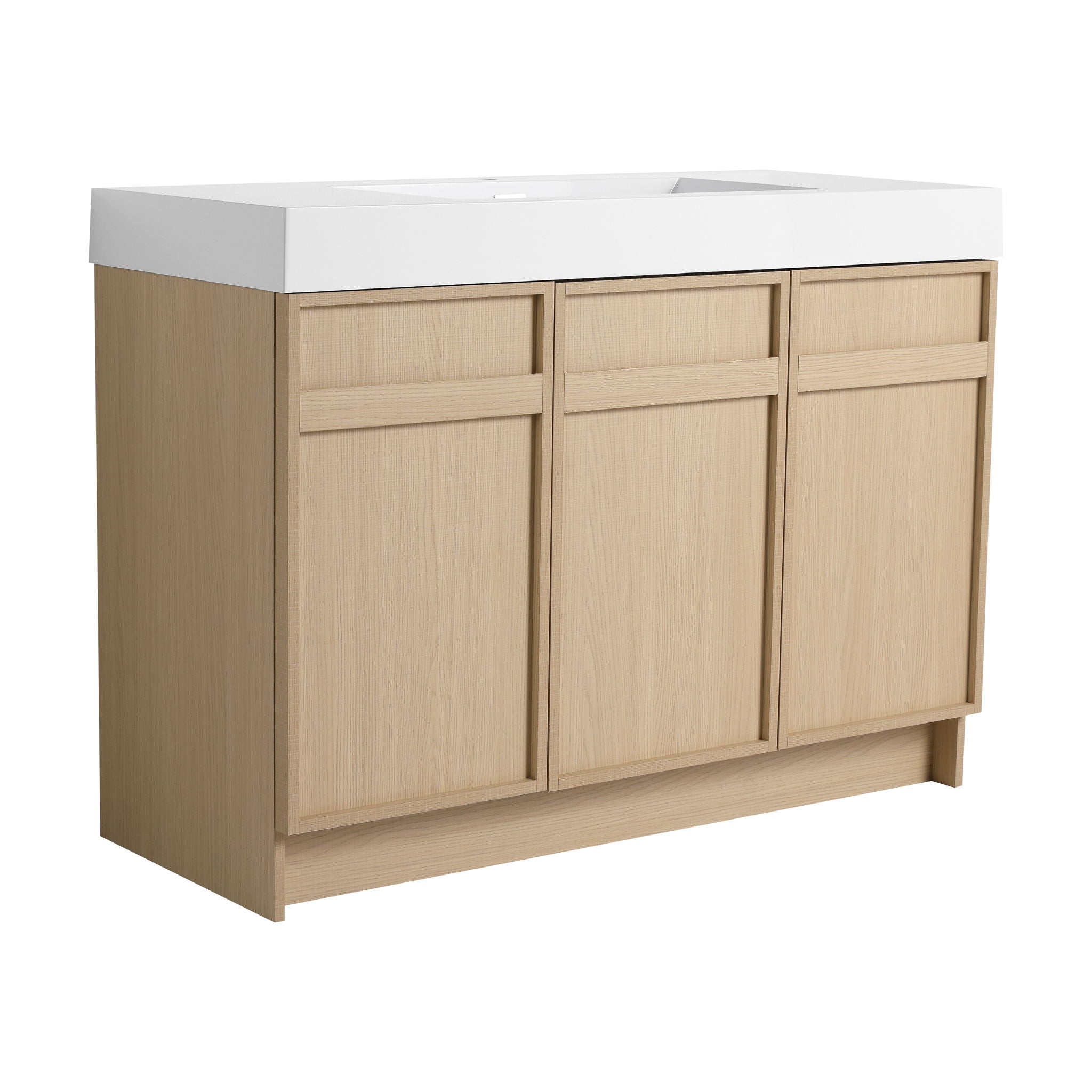 Freestanding Bathroom Vanity With Resin Sink &amp; Soft Close Cabinet Doors