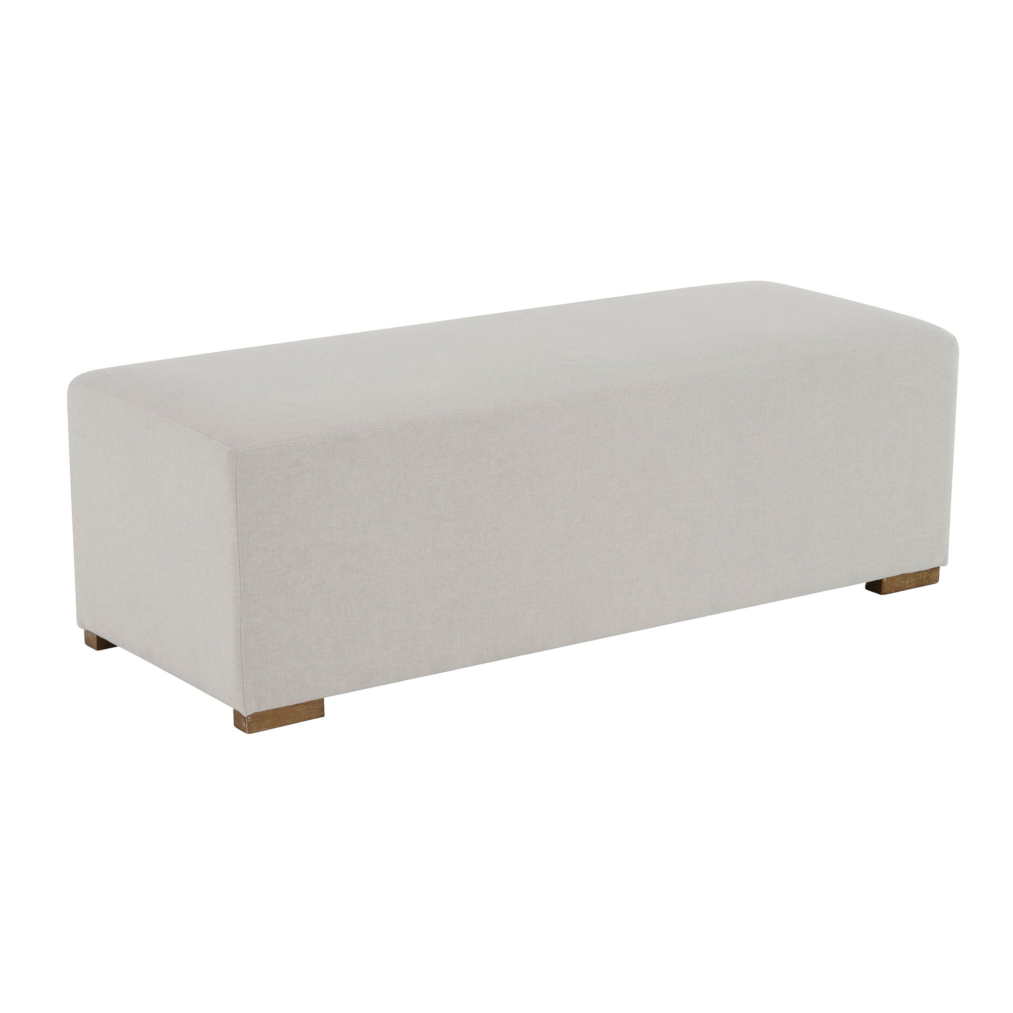 Simple Long Ottoman For Living Room - White