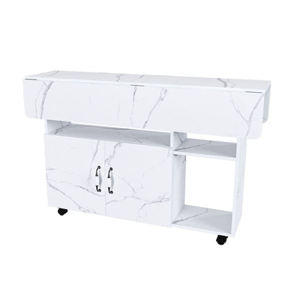 Multi Functional Folding Table With Storage Shelves And Wheels