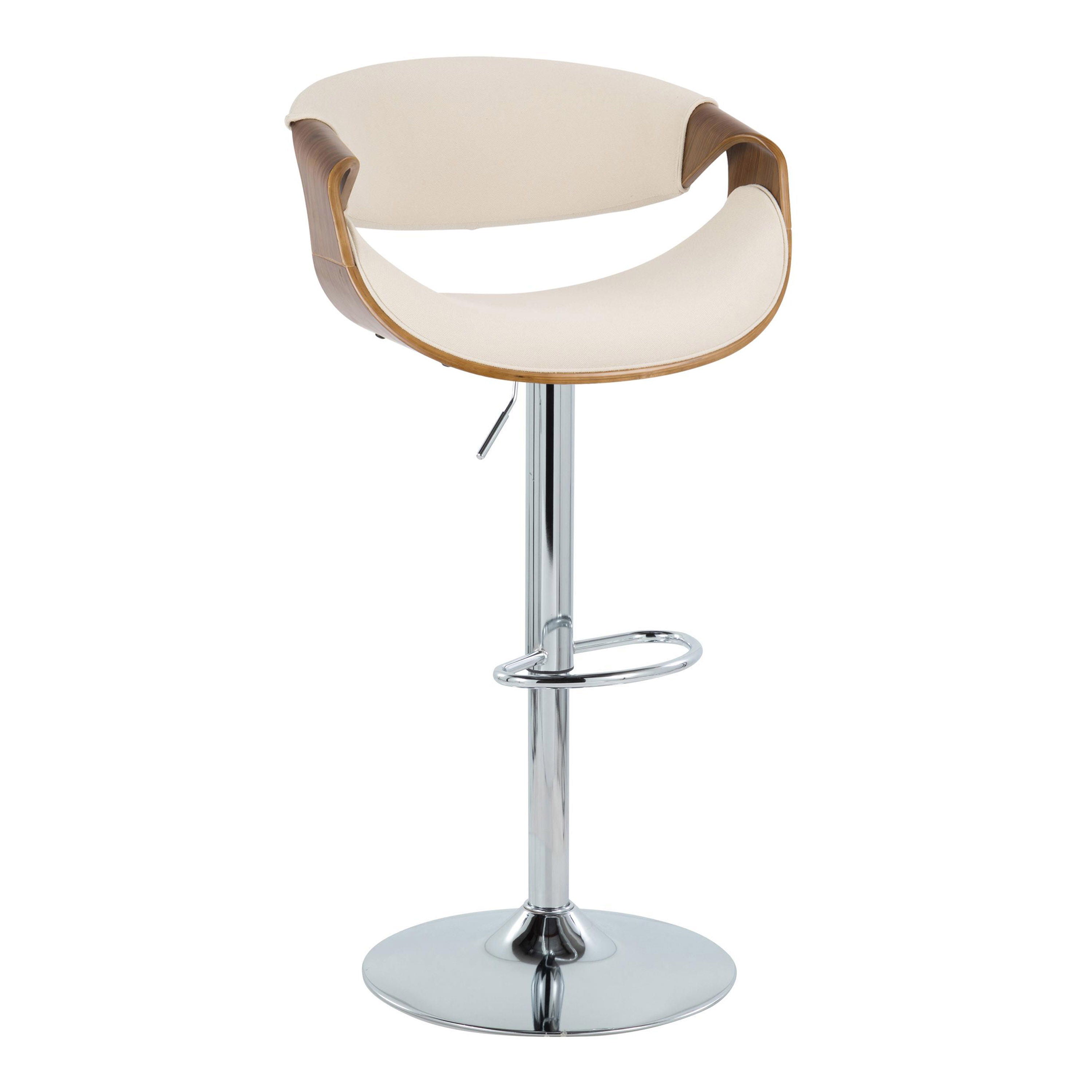 Curvo - Mid Century Modern Adjustable Barstool &amp; Swivel (Set of 2)