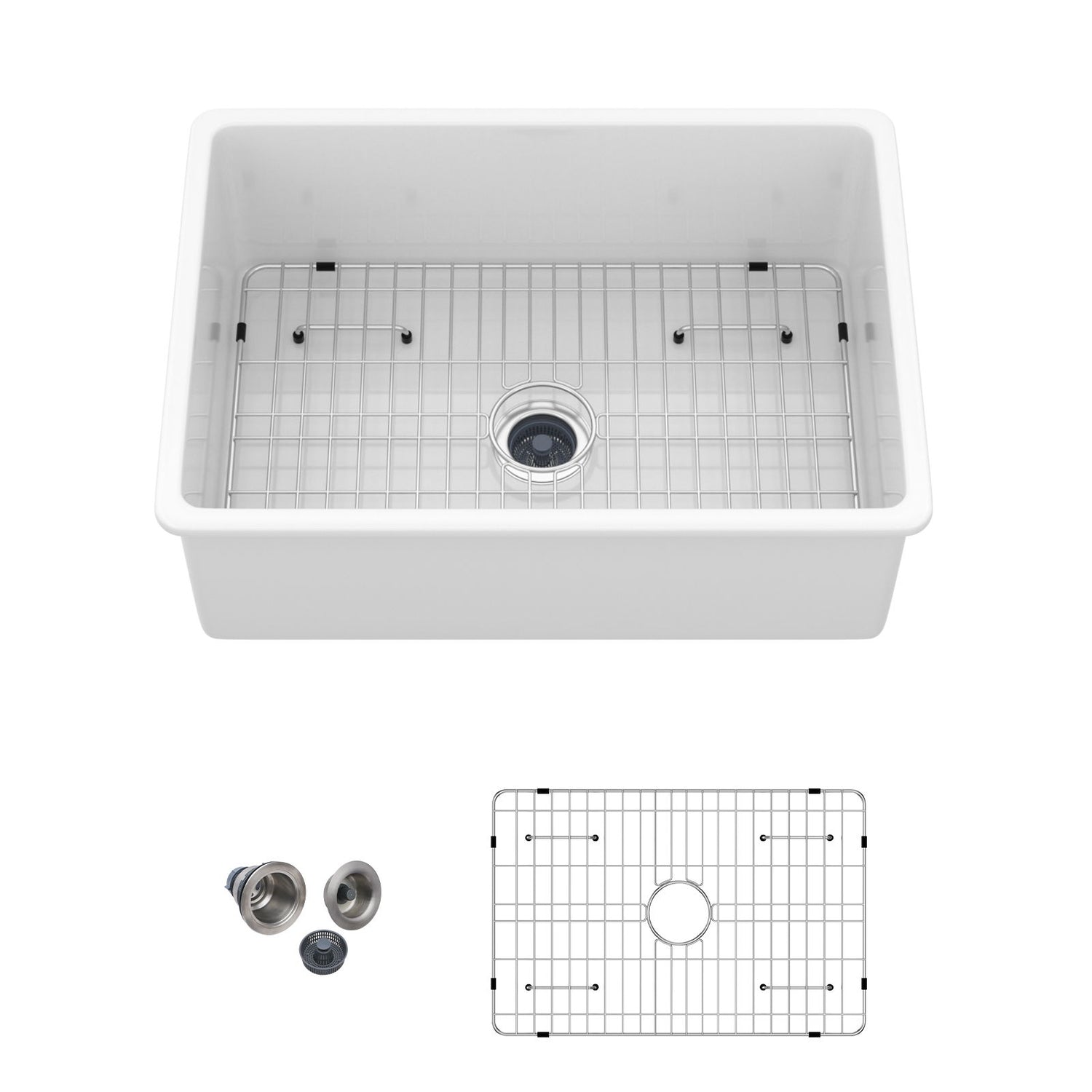 Rectangular Deep Single Bowl, Kitchen Sink With Dual Mount Installation