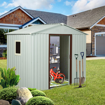 88.98&quot; Outdoor Metal Storage Shed With Window
