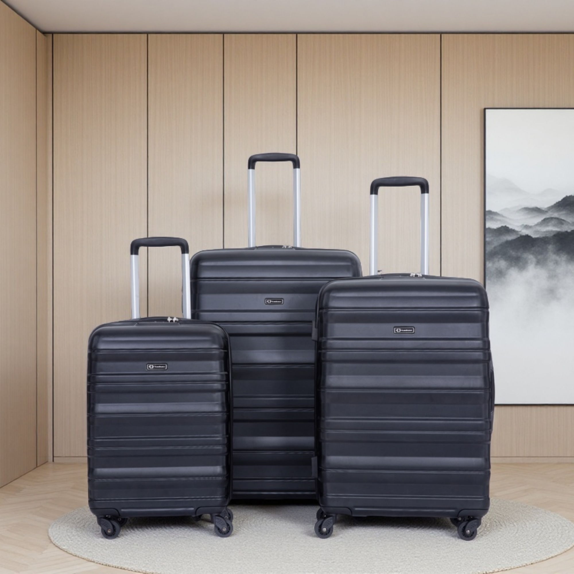 Expandable 3 Piece Luggage Sets Lightweight &amp; Durable Suitcase, Spinner Wheels, Tsa Lock