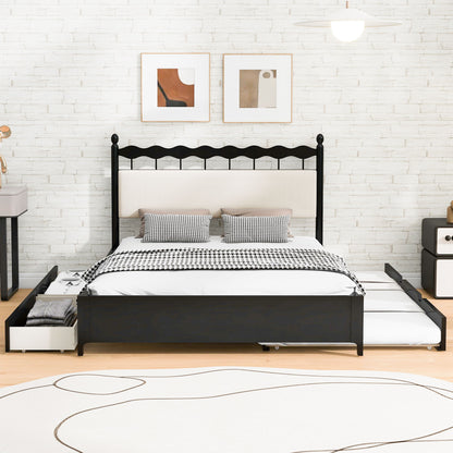 Storage Platform Bed With 2 Big Drawers &amp; Trundle