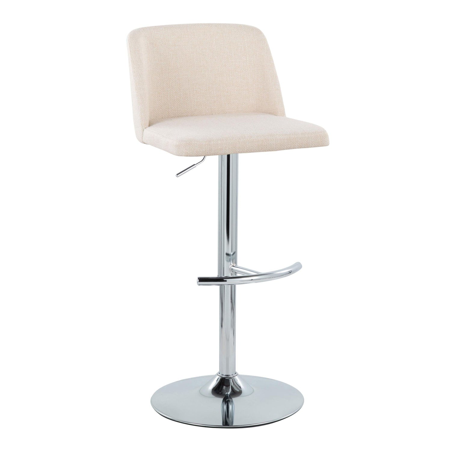 Toriano - Contemporary Adjustable Barstool With Swivel &amp; Rounded T Footrest (Set of 2)
