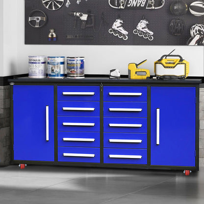 Storage Cabinets With Workbench (10 Drawers &amp; 2 Cabinets)