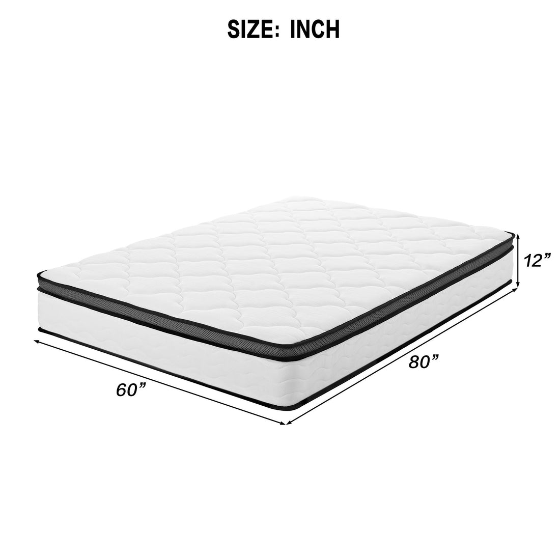 12&quot; Hybrid Mattress With Pocket Coils And Memory Foam, Medium Firm