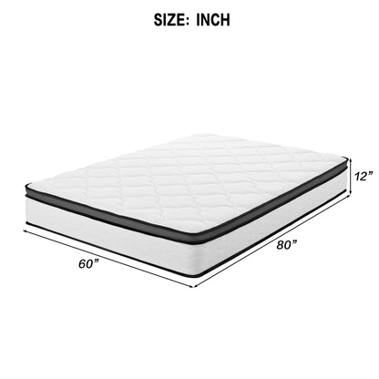12&quot; Hybrid Mattress With Pocket Coils And Memory Foam, Medium Firm