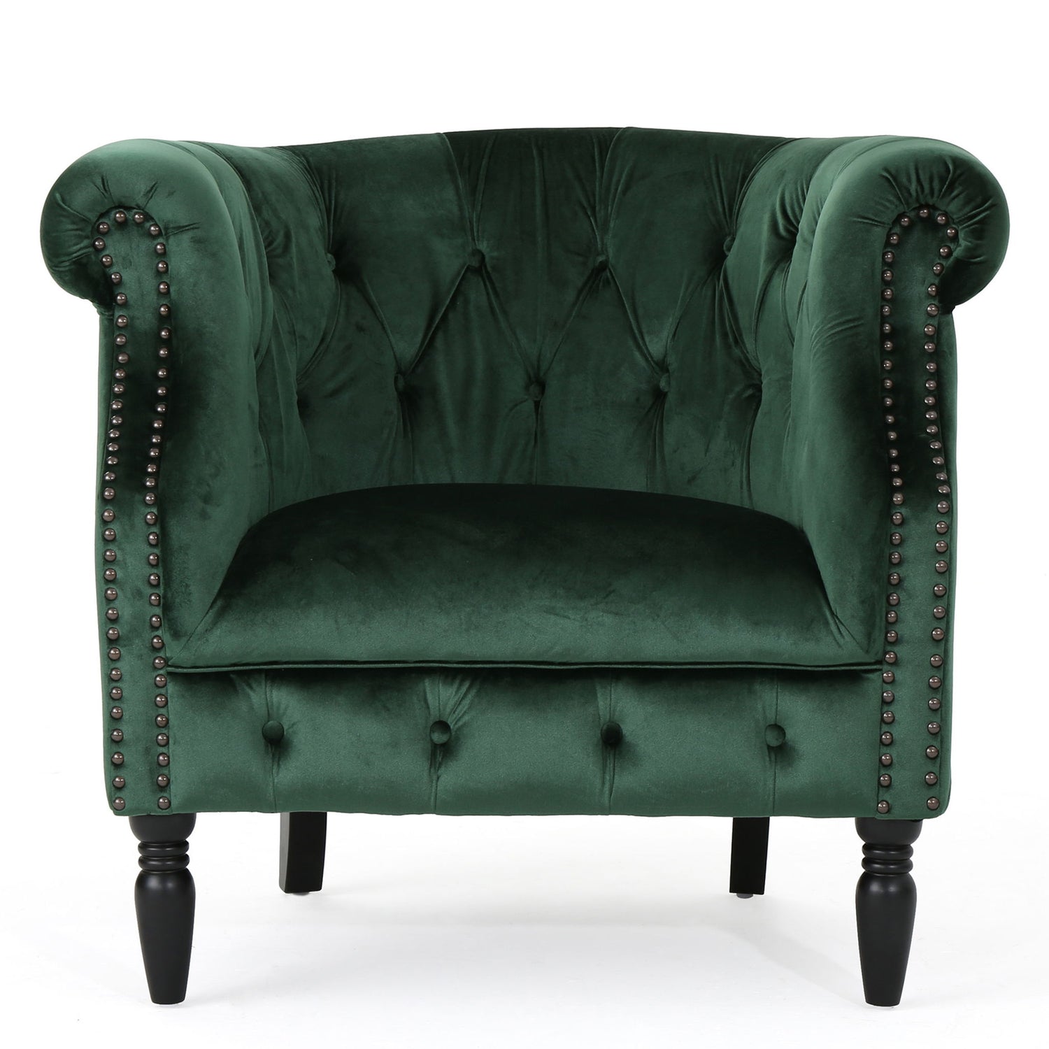 Celestialis - Upholstered Club Chair With Tub Design And Rolled Recessed Armrests