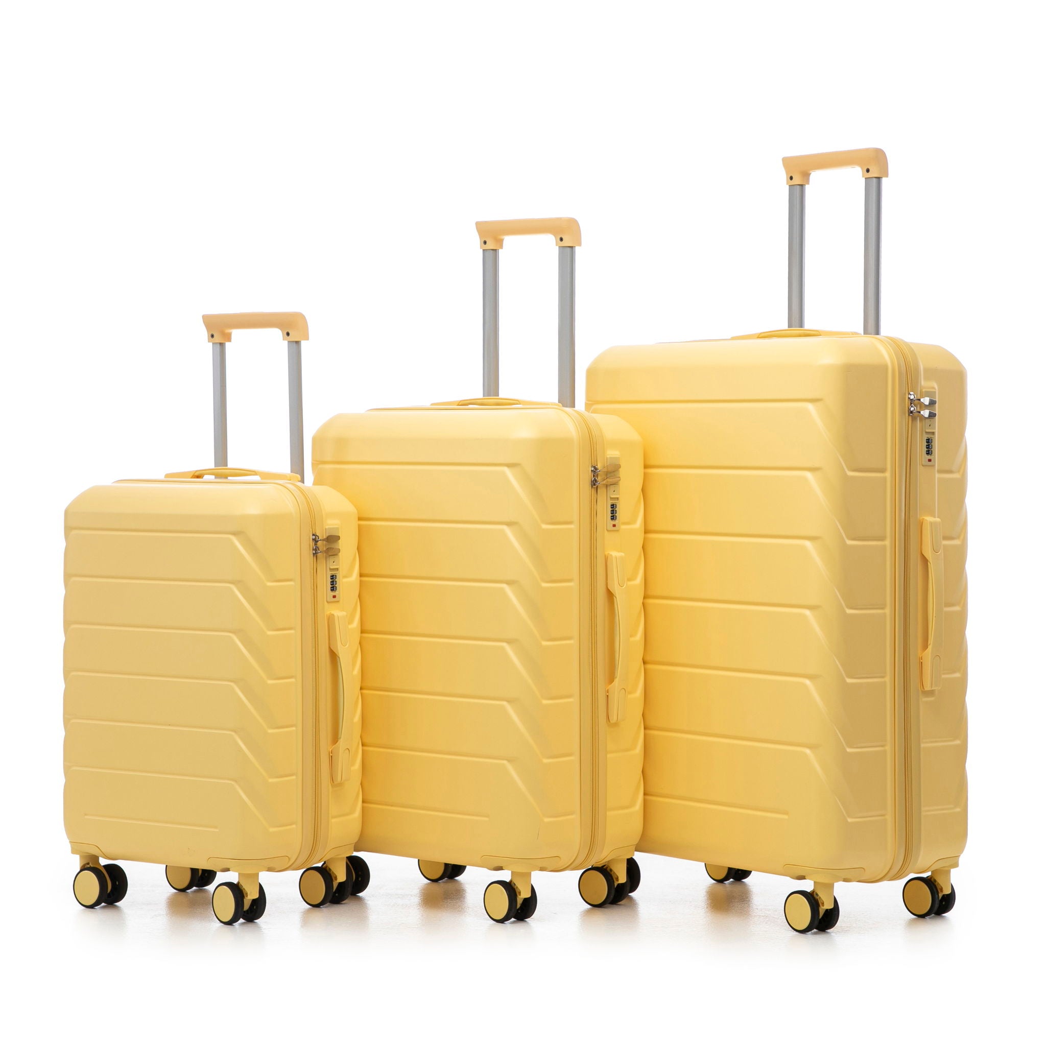 3 Pieces Set 20&quot; / 24&quot; / 28&quot; Spinner Wheel Luggage With Combination Lock
