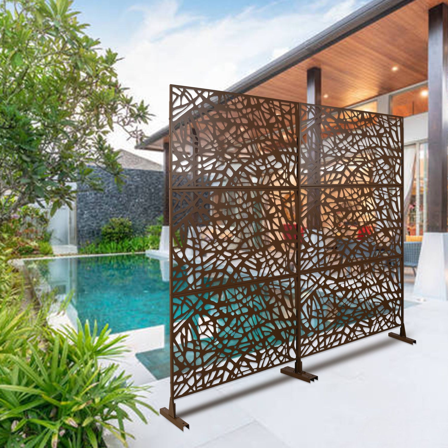 Outdoor &amp; Indoor Freestanding Decorative Privacy Screen