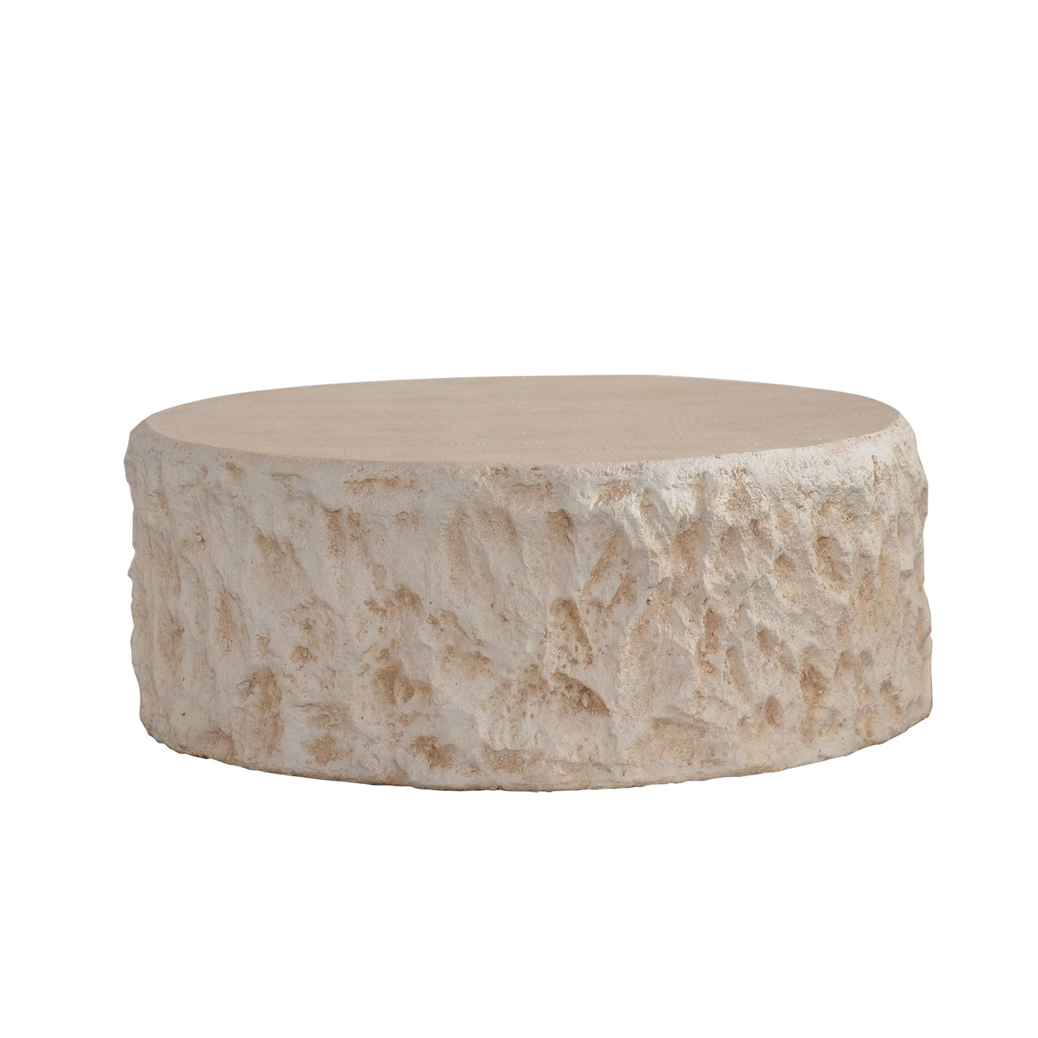 Round Coffee Table &amp; Smooth Texture For Living Room - Light Beige