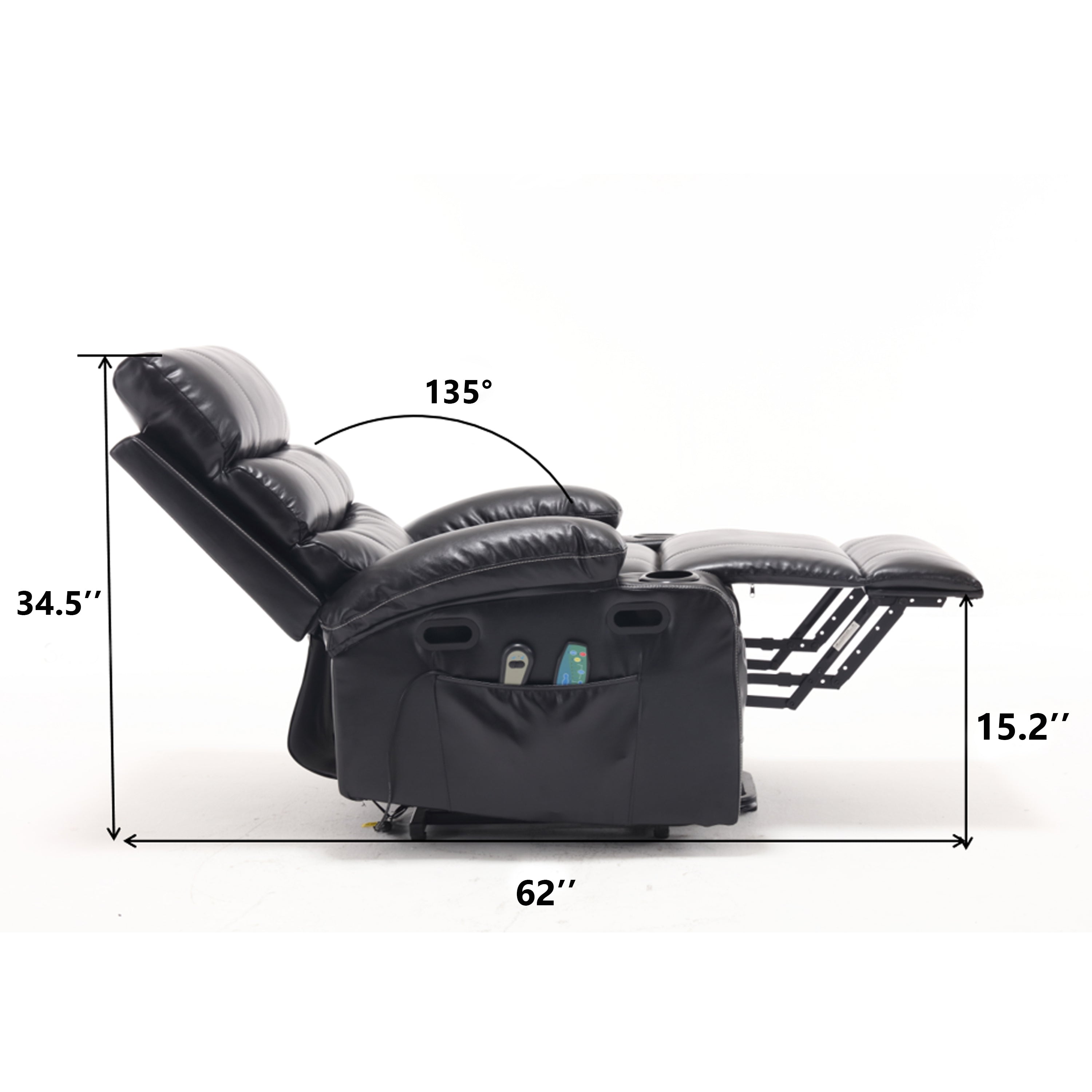 21&quot;seat width,large size Electric Power Lift Recliner Chair Sofa for Elderly, 8 point vibration Massage and lumber heat, Remote Control, Side Pockets and Cup Holders, cozy fabric, overstuffed arm pu
