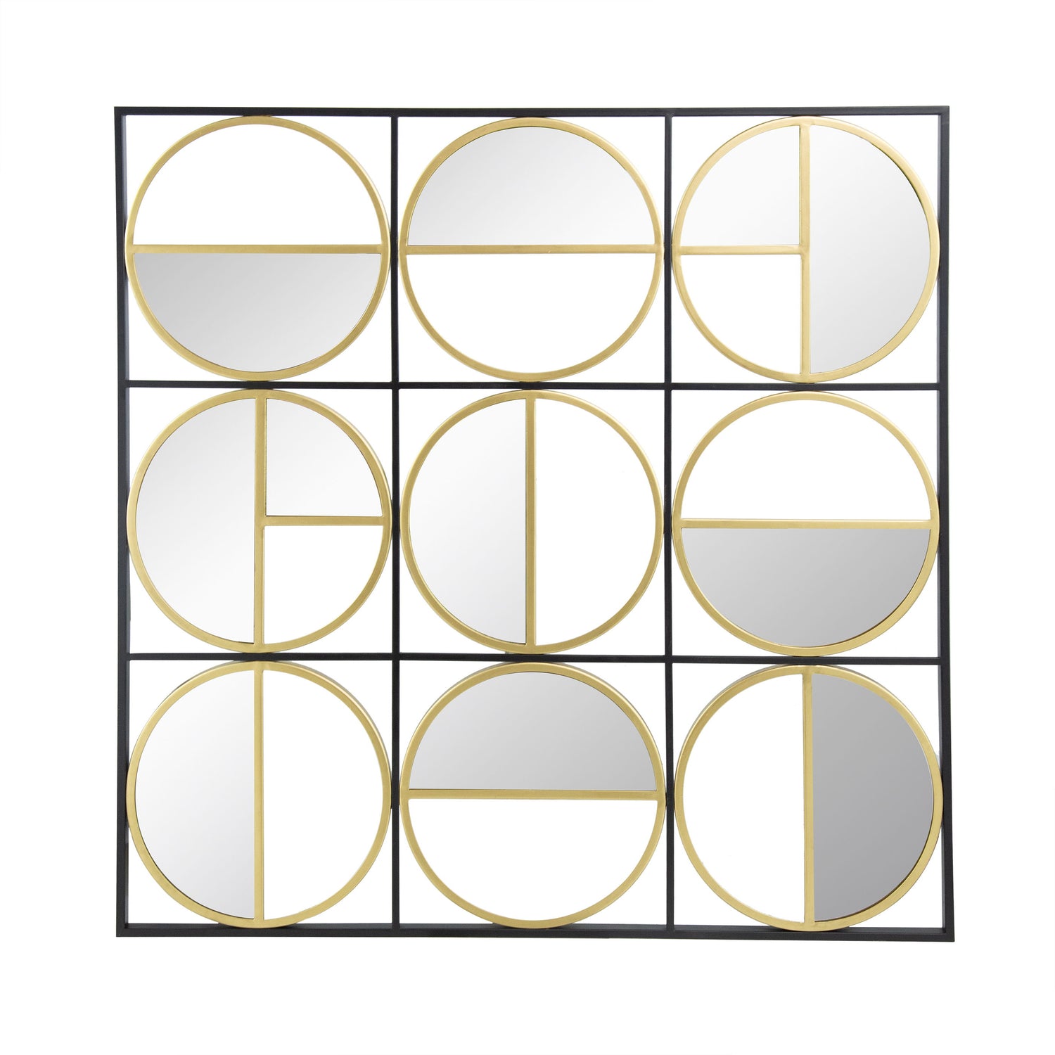 Eclectic Styling Metal Beaded Wall Mirror With Contemporary Design For Bedroom, Liveroom &amp; Entryway