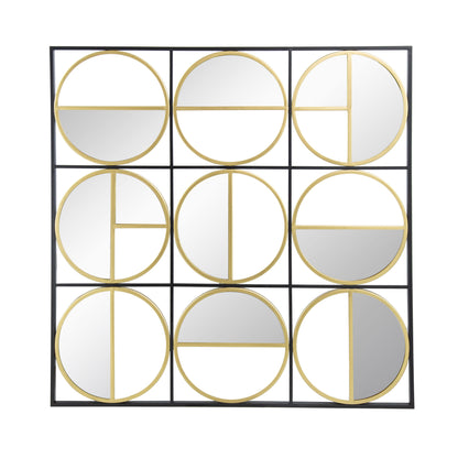 Eclectic Styling Metal Beaded Wall Mirror With Contemporary Design For Bedroom, Liveroom &amp; Entryway