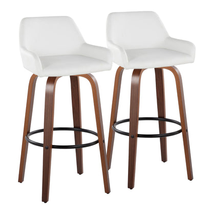 Daniella - Contemporary Fixed Height, Barstool &amp; Swivel And Round Footrest (Set of 2)