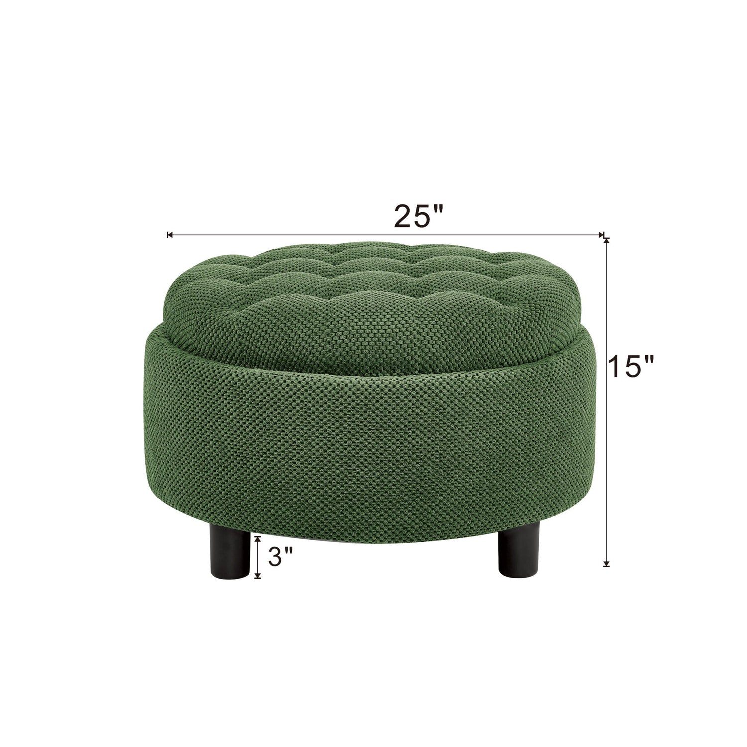 Storage Round Footstool Table Ottoman