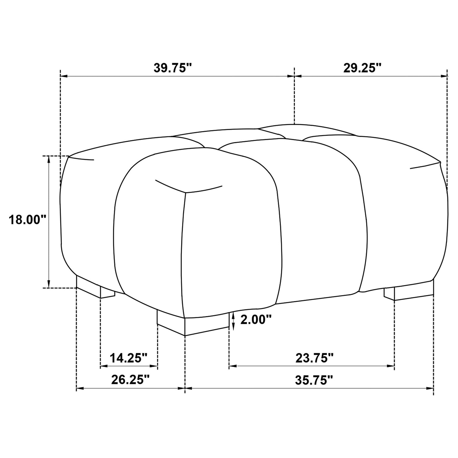 Plather - Rectangular Ottoman