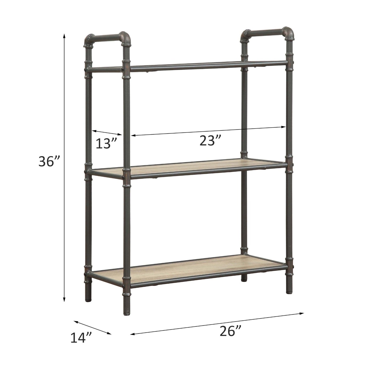Itzel - Antique Bookshelf - Gray / Oak