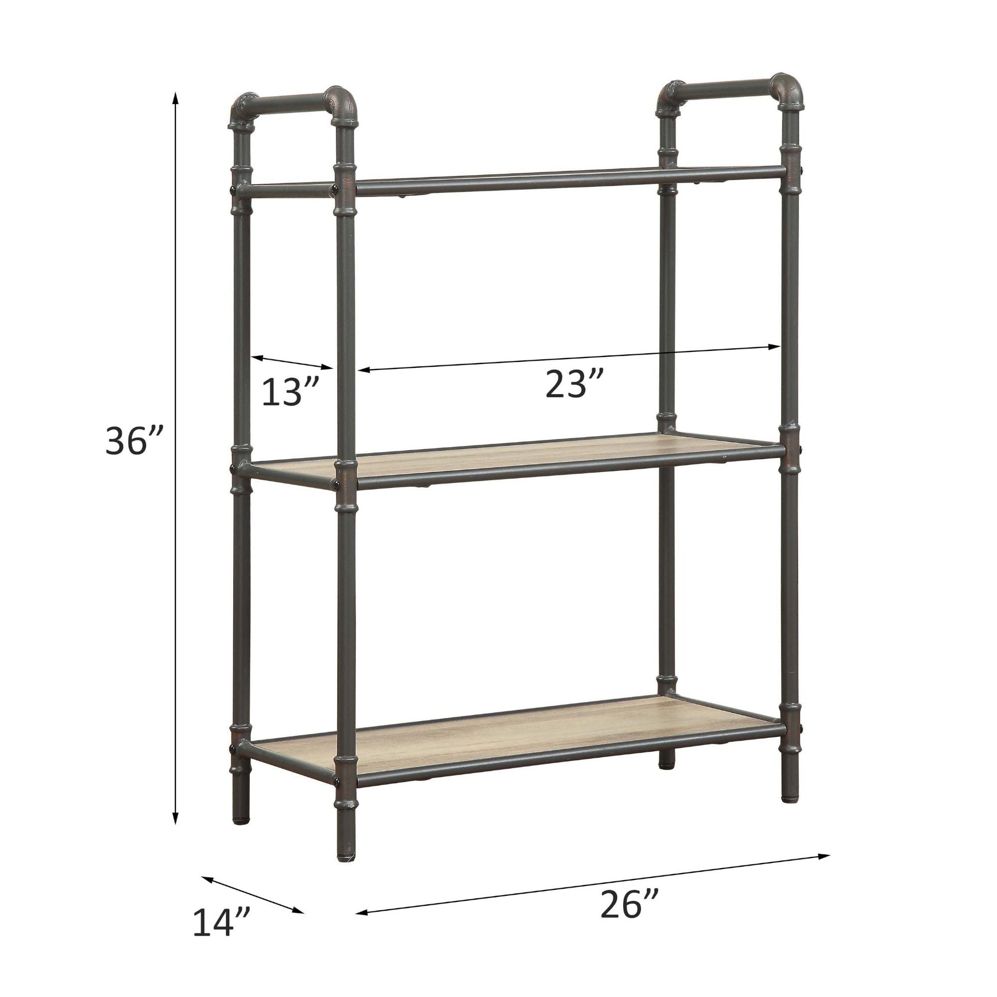Itzel - Antique Bookshelf - Gray / Oak