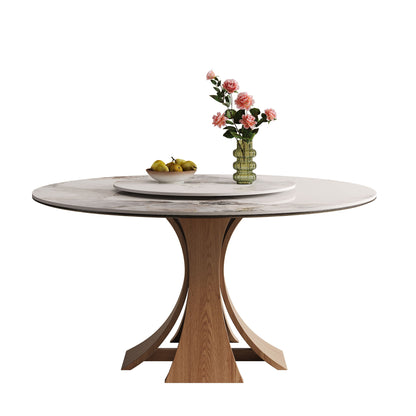 Dining Table With 35&quot; Turntable, Seats 6 - 8 - White
