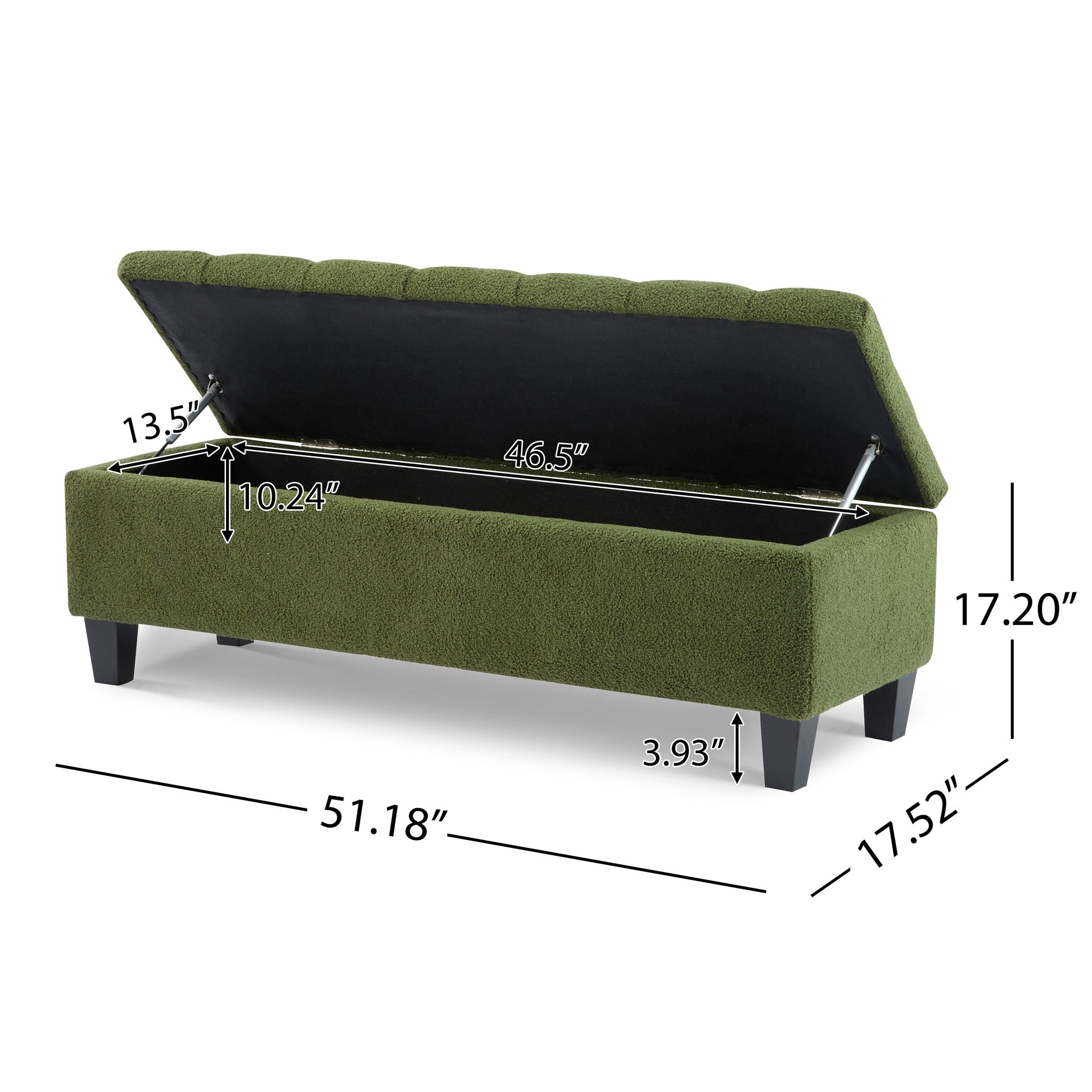 Ottoman Bench &amp; Storage - Green
