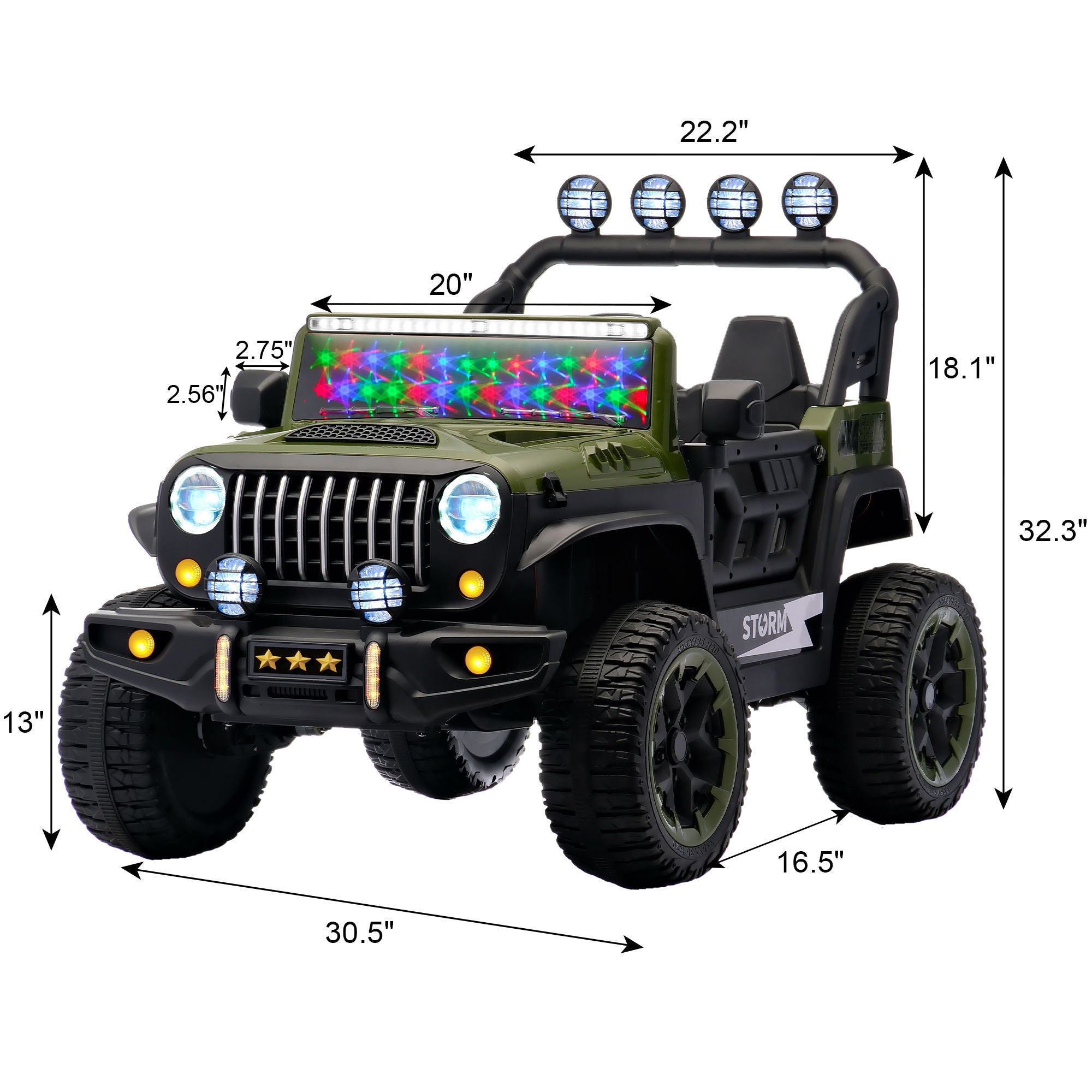 Electric Car With Remote Control, Colorful LED Lights, USB &amp; MP3
