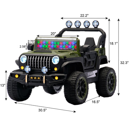 Electric Car With Remote Control, Colorful LED Lights, USB &amp; MP3