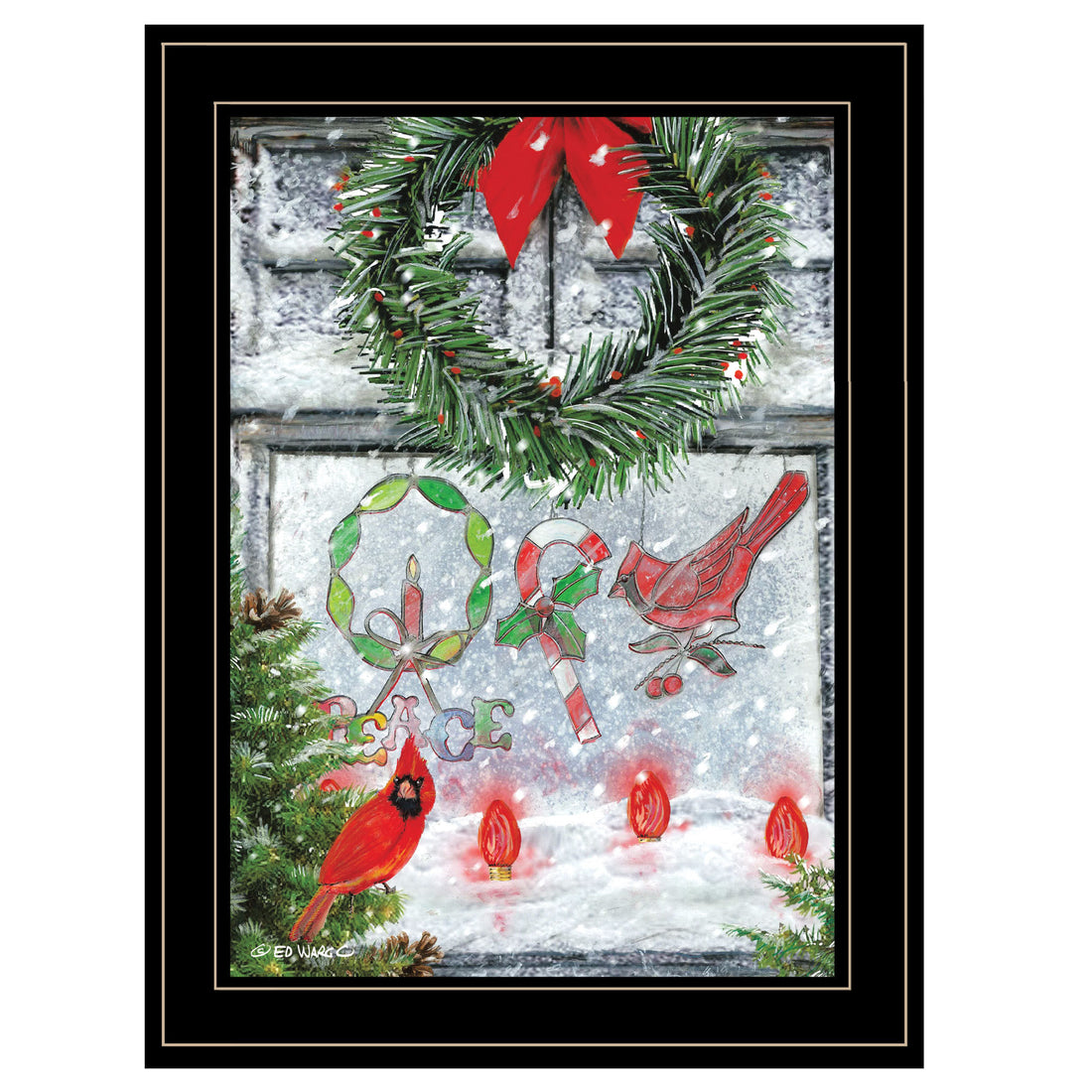 &quot;Christmas Peace&quot; by Ed Wargo Ready to Hang Framed Print, Black Frame