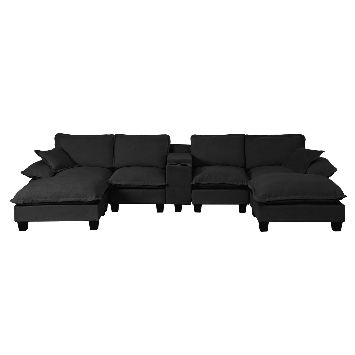Modular Cloud Couch Sofa With Cup Holders &amp; Storage, USB Port