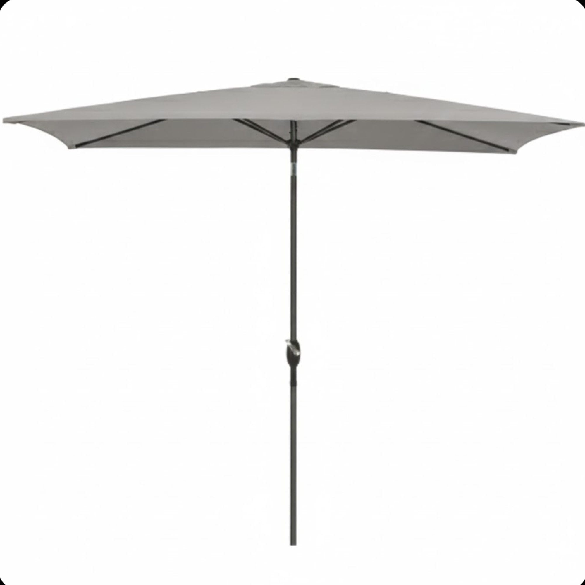 Rectangular Patio Umbrella With Crank Tilt, Polyester UV-Resistant Canopy