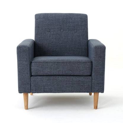 Nebulize - Upholstered Fabric Club Chair With Button Tufted And Square Off Arm And Back