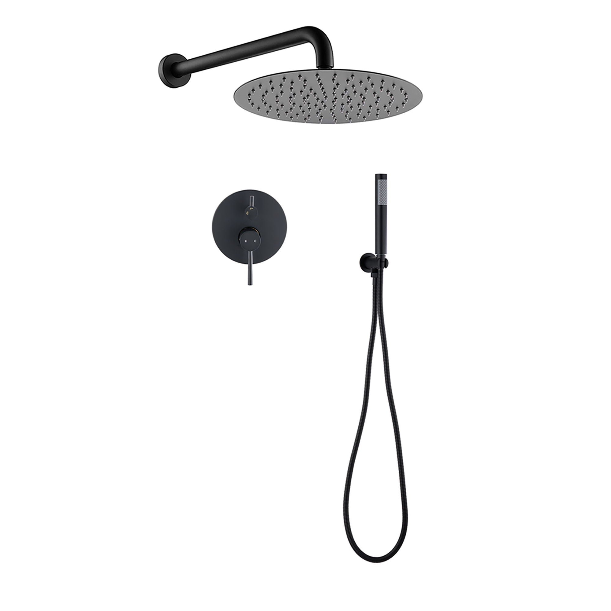 Elegant 10&quot; Round Rain Shower Head And Handheld Set With Adjustable Tilt And Dual Modes