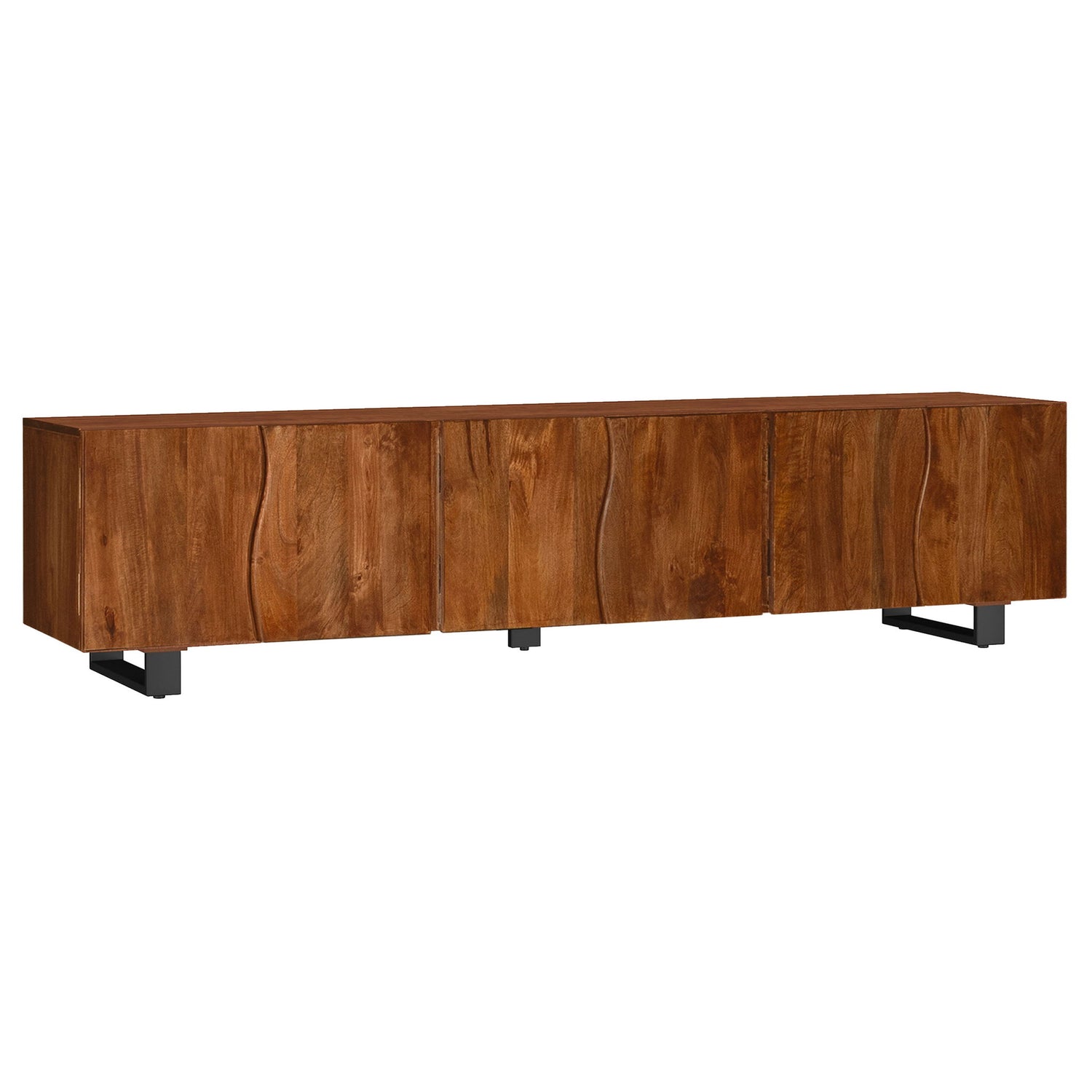 Harper - TV Stand Media Console With Curved Doors - Brown