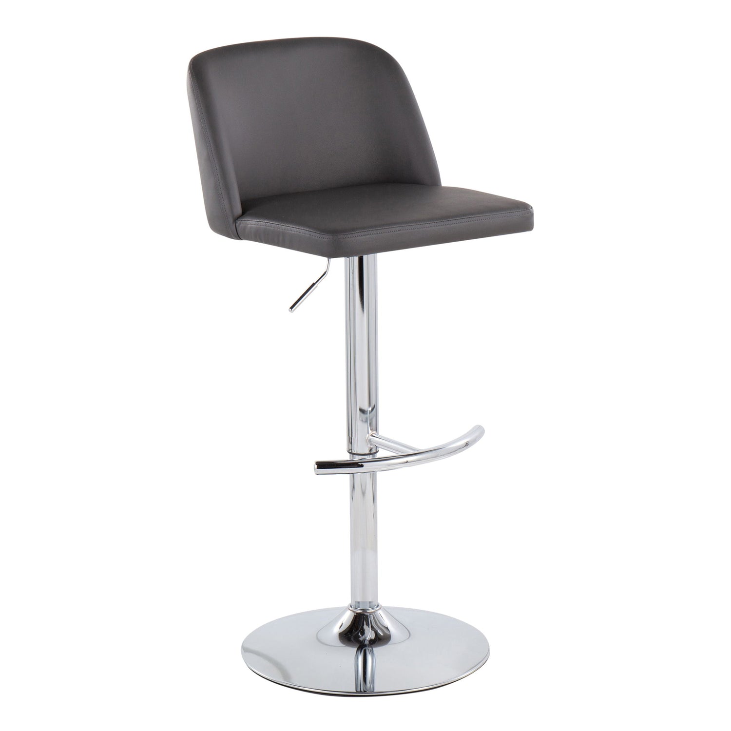 Toriano - Contemporary Adjustable Barstool With Swivel &amp; Rounded T Footrest (Set of 2)