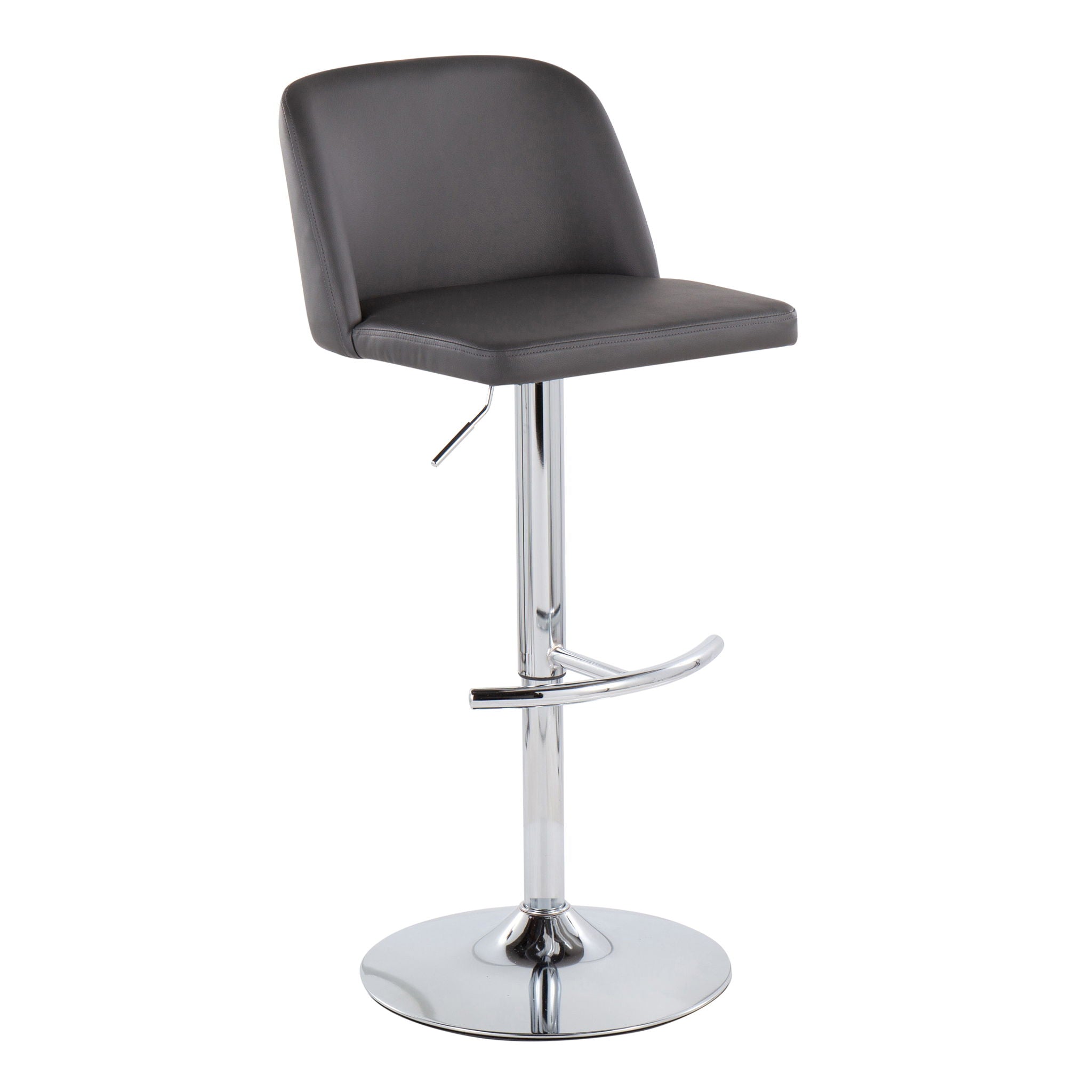 Toriano - Contemporary Adjustable Barstool With Swivel &amp; Rounded T Footrest (Set of 2)