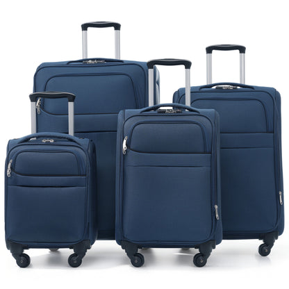 Softside Luggage 4 Piece Set With Expandable Spinner Wheels
