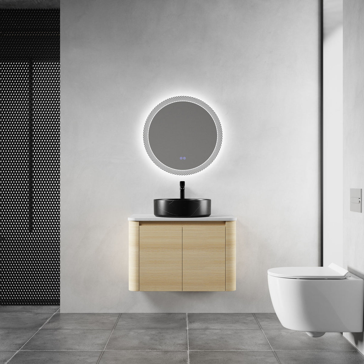 Mounted Bathroom Vanity &amp; Art Sink &amp; 2 Soft Close Doors