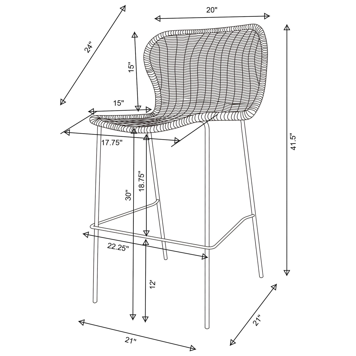 Mckinley - Bar Stool (Set of 2) - Brown