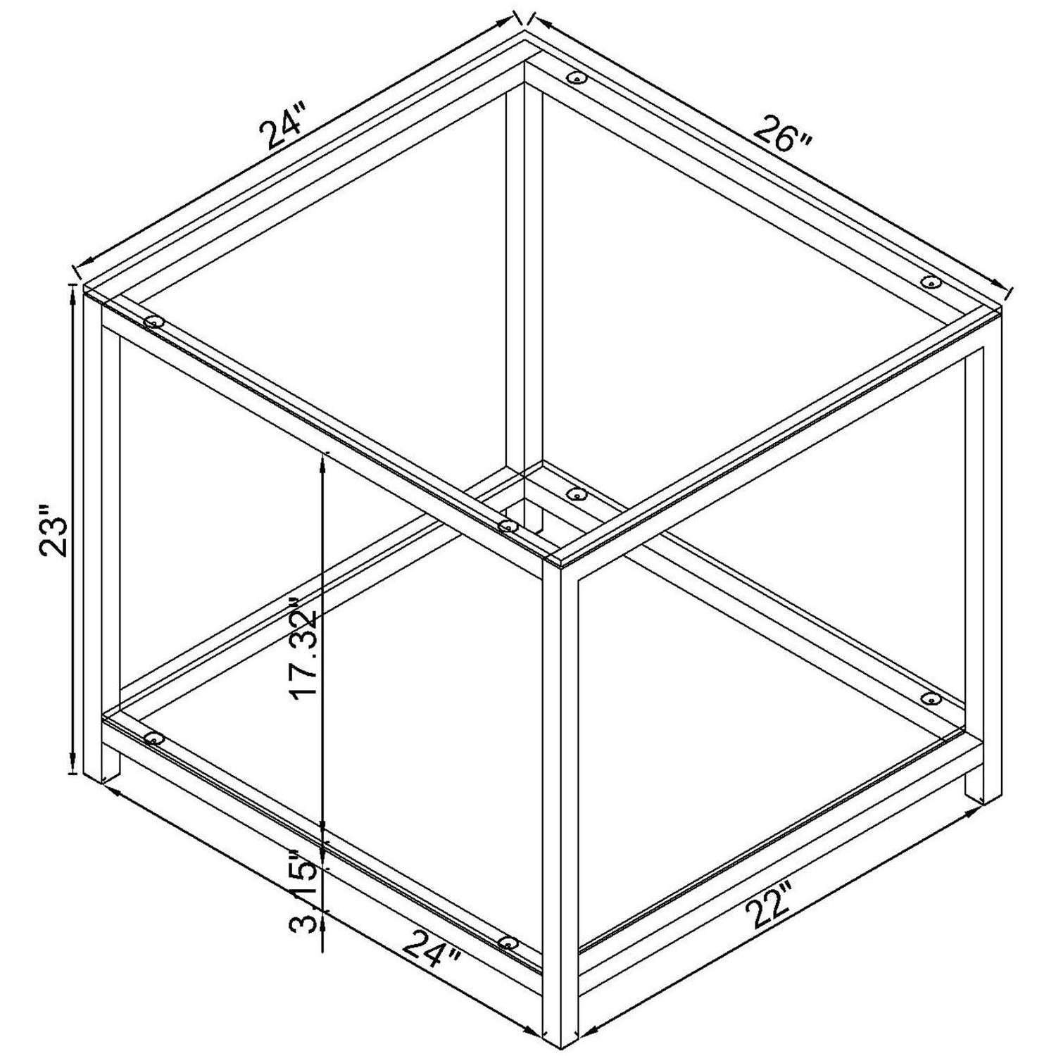 Weston - 1 Shelf Side End Table - Nickel