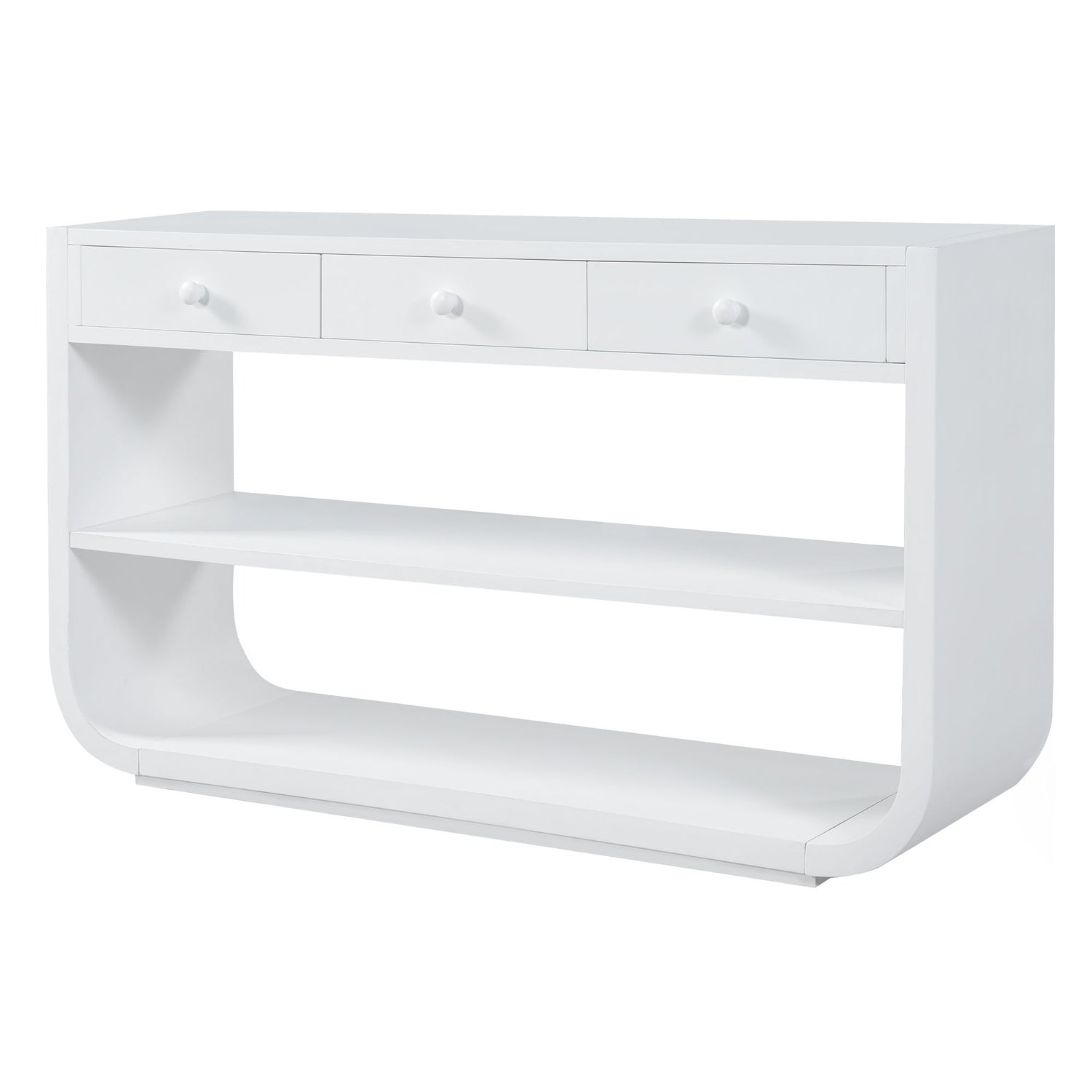 Console Table With 3 Soft Close Drawers &amp; 2 Open Shelves