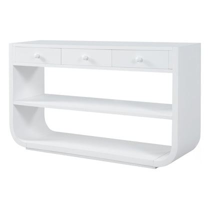Console Table With 3 Soft Close Drawers &amp; 2 Open Shelves