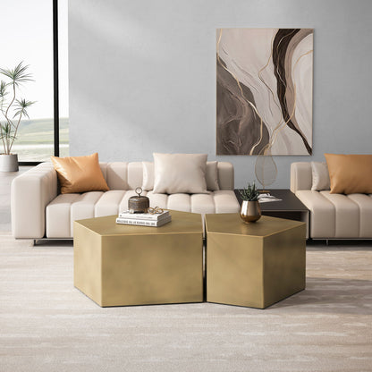 Irregular Pentagon Nesting Coffee Table Set