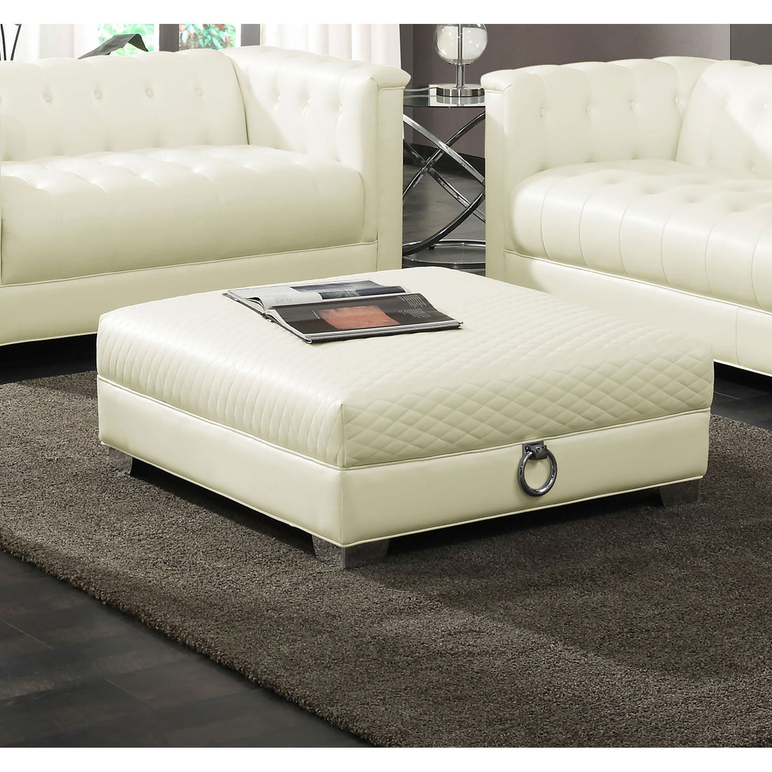 Cordelia - Square Ottoman - White