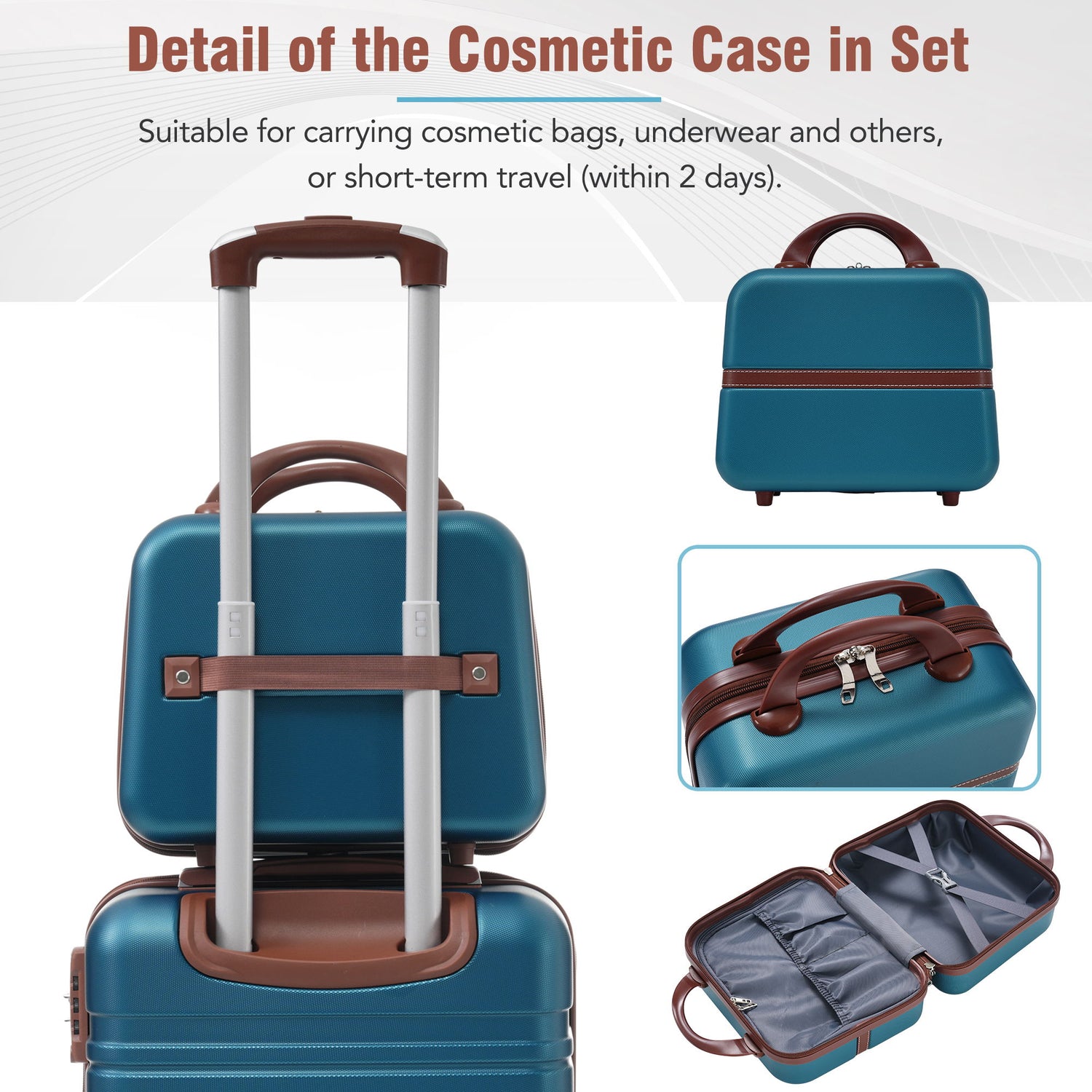 Hardshell Luggage Sets 3 Pieces 20&quot; / 28&quot; Luggages And Cosmetic Case Spinner Suitcase With Tsa Lock Lightweight