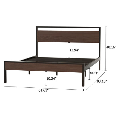 Ceres - Metal Bed With Wood Headboard &amp; Footboard