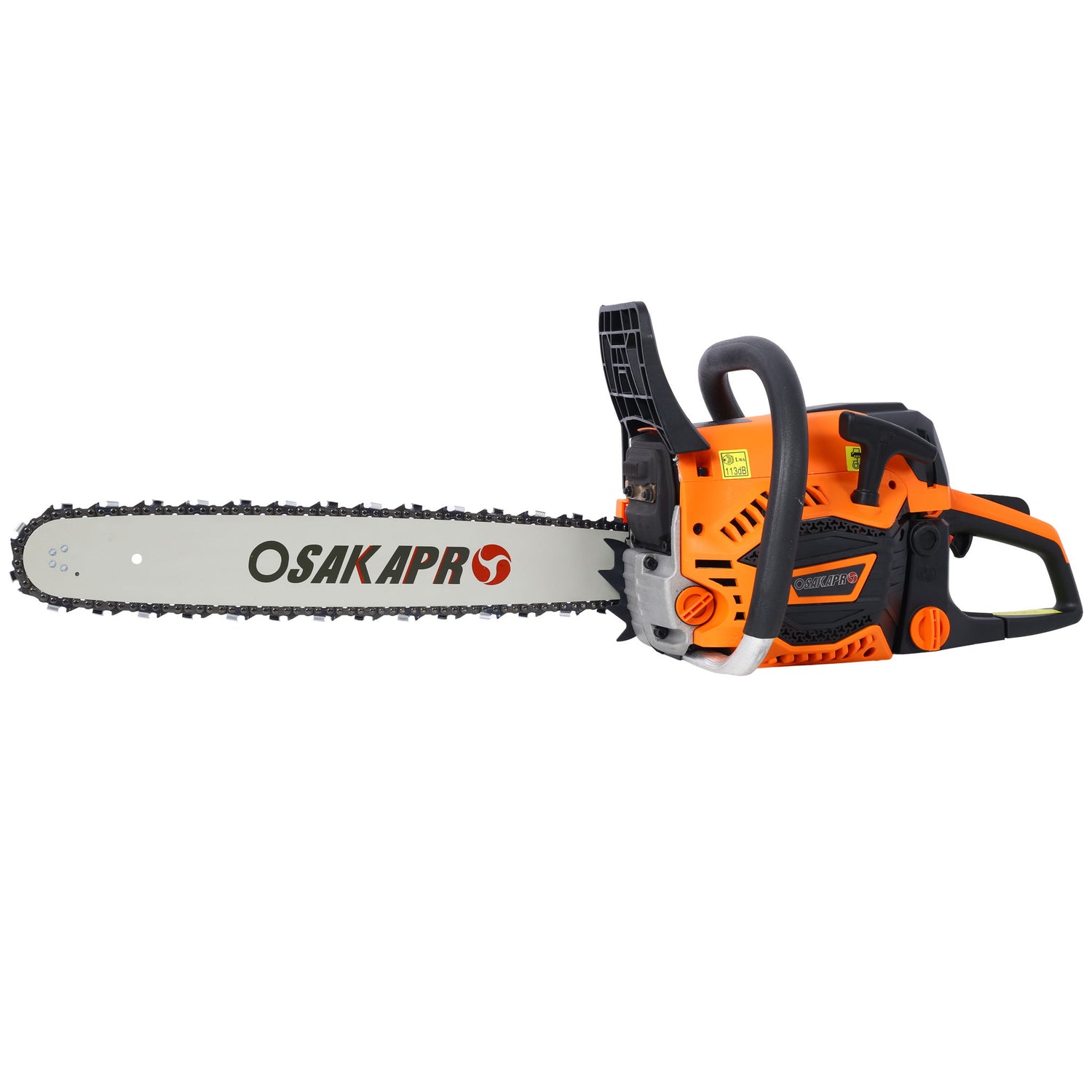 62Cc Gas Powered Chainsaw 20&quot; 2 Cycle Petrol Handheld Chain Saw Epa Compliant Aluminium - Orange