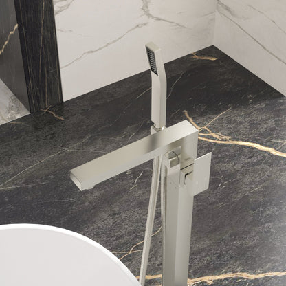 Freestanding Bathtub Faucet With Waterfall Tub Filler And Hand Shower