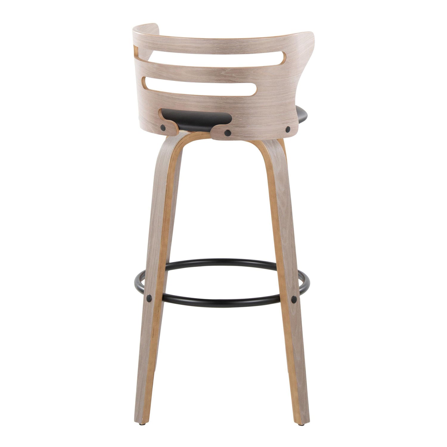 Cosini - Mid Century Modern Fixed Height, Barstool &amp; Swivel And Round Footrest (Set of 2)